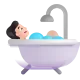 person taking bath: medium-light skin tone Color