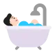 person taking bath: medium-light skin tone Flat
