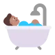 person taking bath: medium skin tone Flat