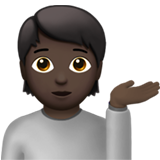 person tipping hand: dark skin tone Apple Emoji