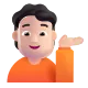 person tipping hand: medium-light skin tone Color