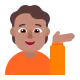 person tipping hand: medium skin tone Flat