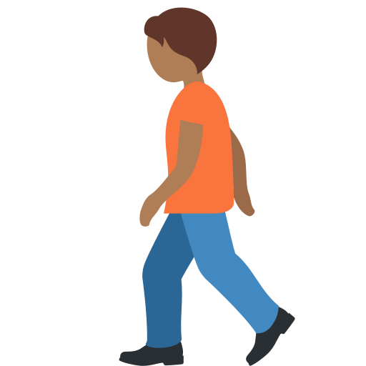 person walking: medium-dark skin tone