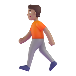 person walking: medium skin tone 3D