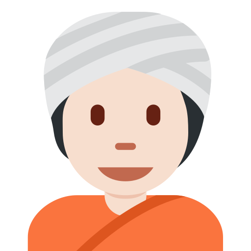 person wearing turban: light skin tone