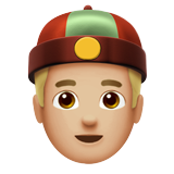 Person With Skullcap Medium Light Skin Tone Apple Emoji