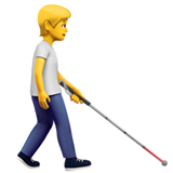 Person With White Cane Facing Right