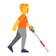 Person With White Cane Facing Right Flat