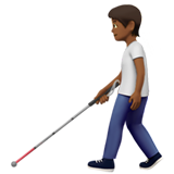 Person With White Cane Medium Dark Skin Tone