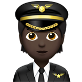 Pilot Dark Skin Tone Apple Emoji