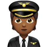 Pilot Medium Dark Skin Tone Apple Emoji