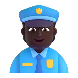 police officer: dark skin tone 3D