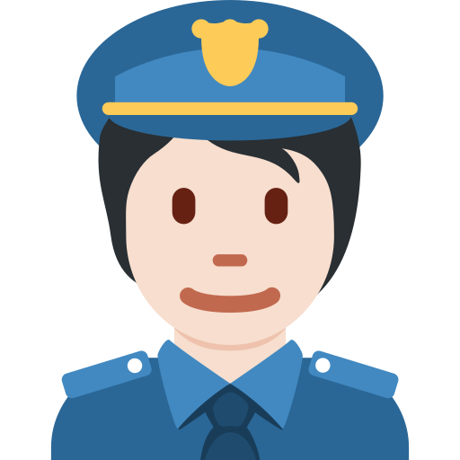 police officer: light skin tone