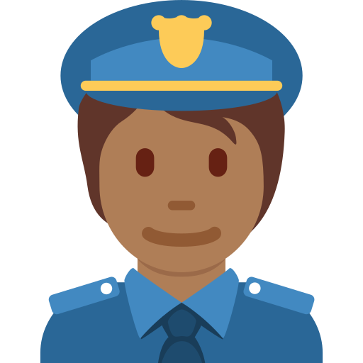 police officer: medium-dark skin tone