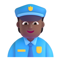police officer: medium-dark skin tone 3D