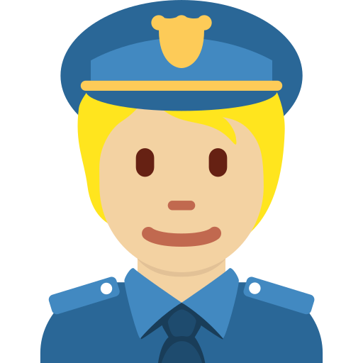 police officer: medium-light skin tone