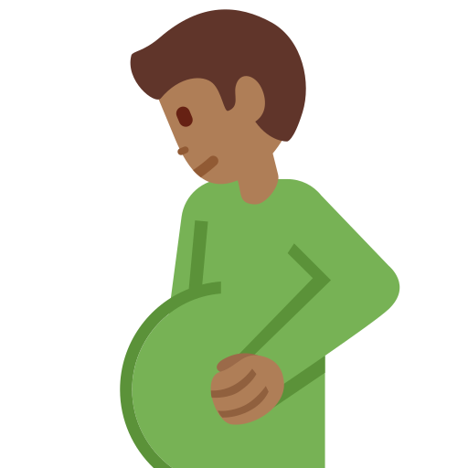 Pregnant Man Medium Dark Skin Tone