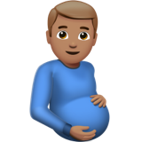 Pregnant Man Medium Skin Tone Apple Emoji