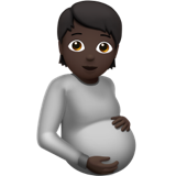Pregnant Person Dark Skin Tone Apple Emoji