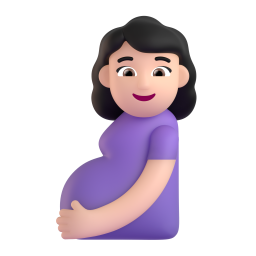 pregnant woman: light skin tone 3D