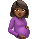 pregnant woman: medium-dark skin tone Apple Emoji