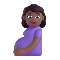 pregnant woman: medium-dark skin tone 3D