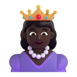 princess: dark skin tone 3D