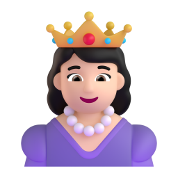 princess: light skin tone 3D