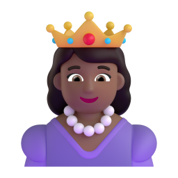 princess: medium-dark skin tone 3D