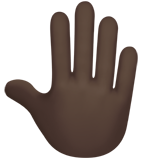 raised back of hand: dark skin tone Apple Emoji