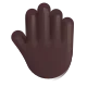 raised back of hand: dark skin tone Color