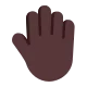 raised back of hand: dark skin tone Flat