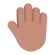 raised back of hand: medium skin tone Flat