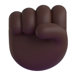 raised fist: dark skin tone 3D