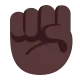 raised fist: dark skin tone Flat