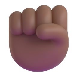raised fist: medium-dark skin tone 3D