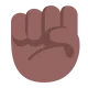 raised fist: medium-dark skin tone Flat