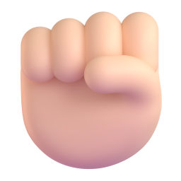 raised fist: medium-light skin tone 3D