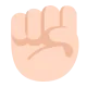 raised fist: medium-light skin tone Flat