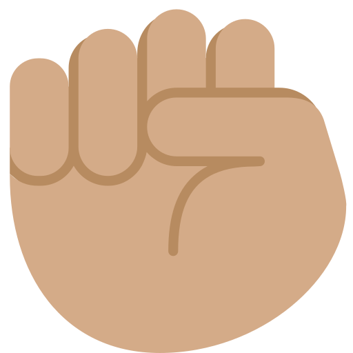 raised fist: medium skin tone