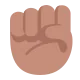 raised fist: medium skin tone Flat