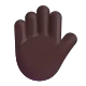 raised hand: dark skin tone Color