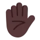 raised hand: dark skin tone Flat