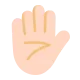 raised hand: light skin tone Flat