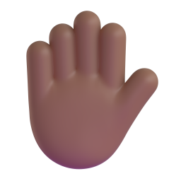 raised hand: medium-dark skin tone 3D