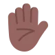 raised hand: medium-dark skin tone Flat