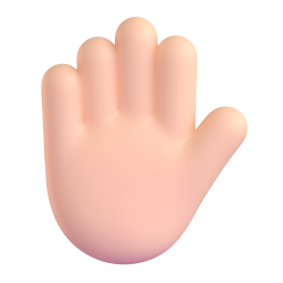 raised hand: medium-light skin tone 3D