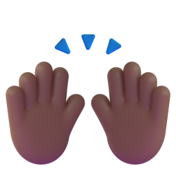 raising hands: medium-dark skin tone 3D