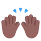 raising hands: medium-dark skin tone Flat
