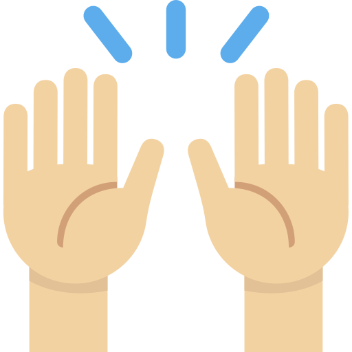 raising hands: medium-light skin tone